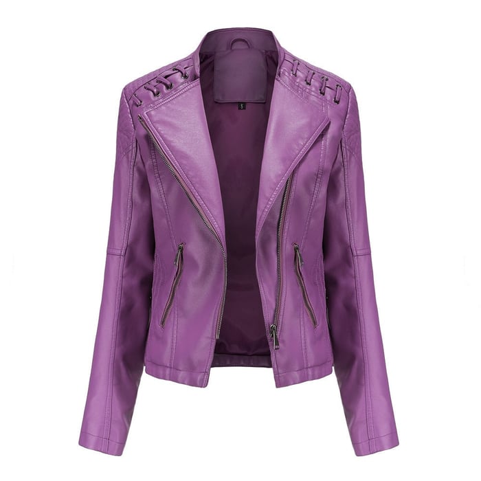 Cindy - Washed Lambskin Leather Jacket