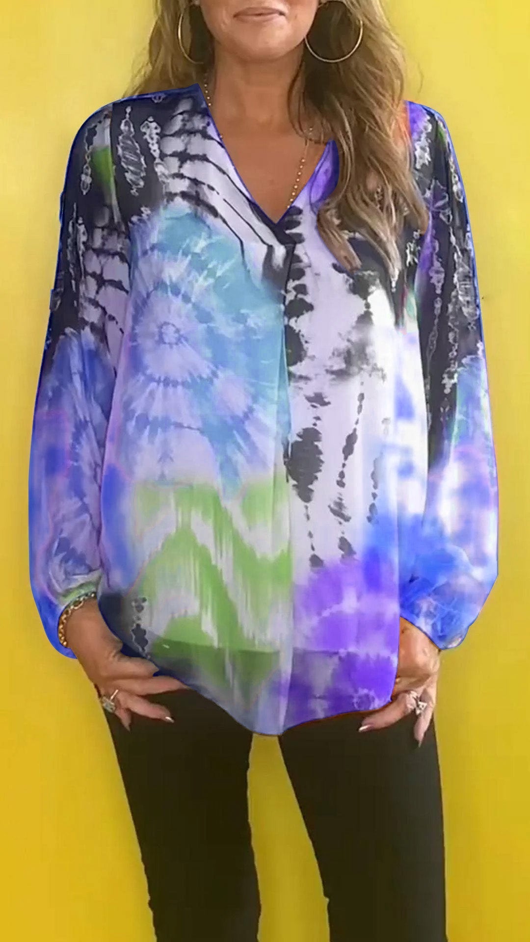 Isabelle - Casual V-neck Tie-dye Top