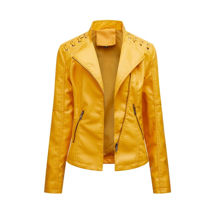 Cindy - Washed Lambskin Leather Jacket