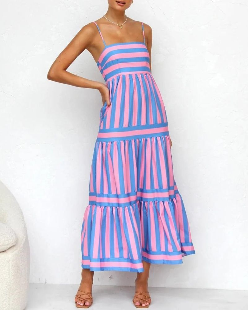 Luna - Candy Stripe Maxi Dress