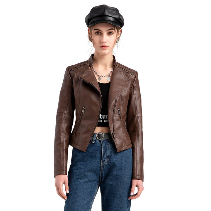 Cindy - Washed Lambskin Leather Jacket