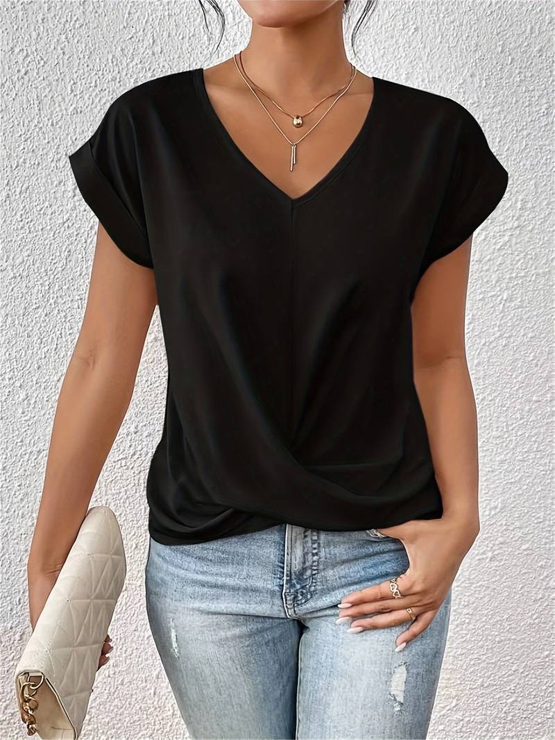 Fiore - Top in organic cotton with short sleeves