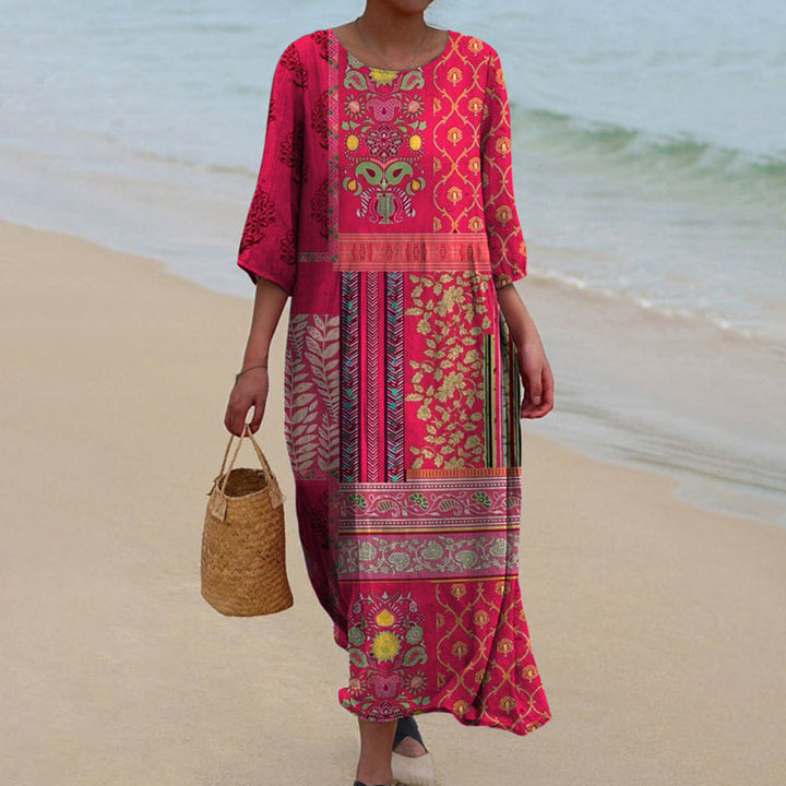 Rose - Vintage Ethnic Print Dress