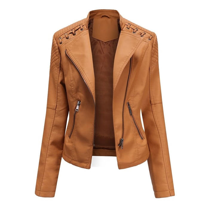 Cindy - Washed Lambskin Leather Jacket