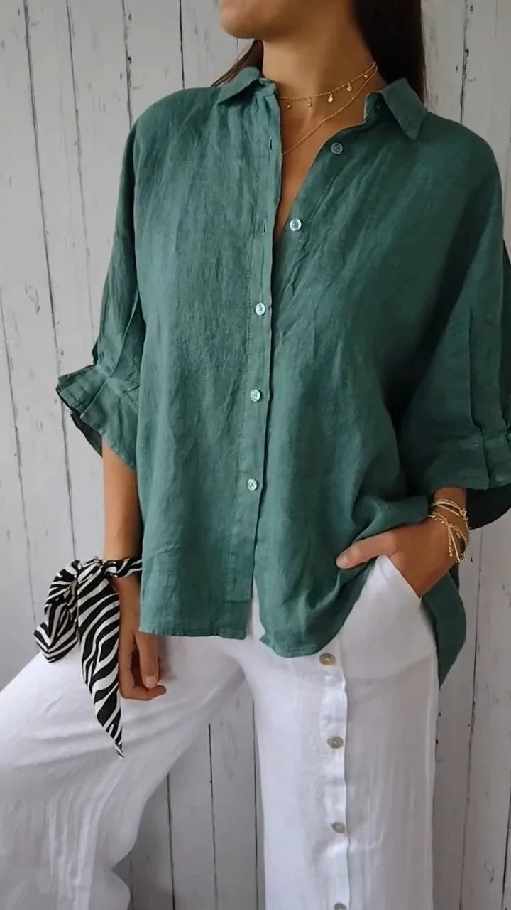 Elizabeth | Casual Cotton and Linen Shirt