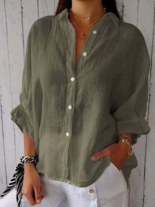 Elizabeth | Casual Cotton and Linen Shirt