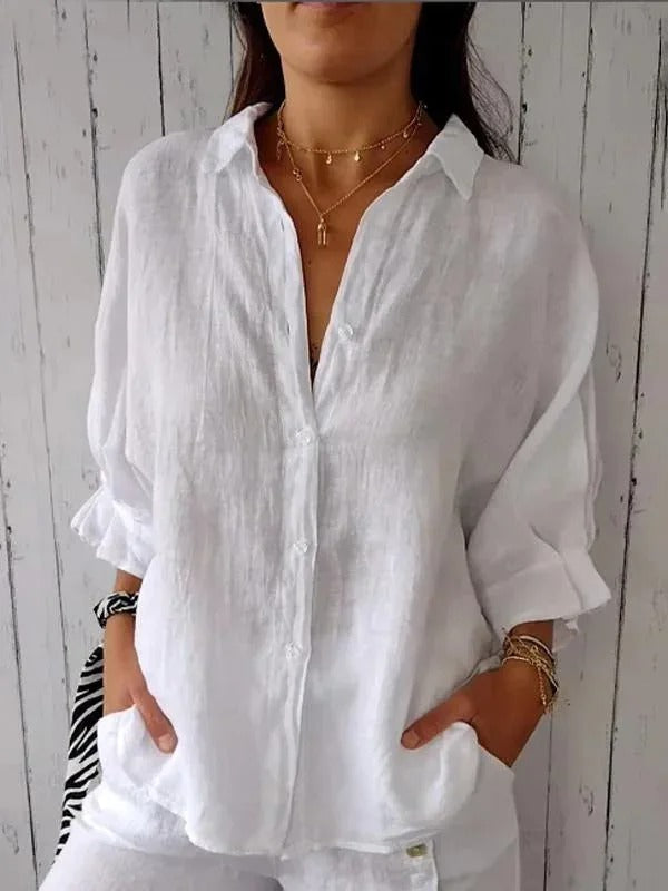 Elizabeth | Casual Cotton and Linen Shirt